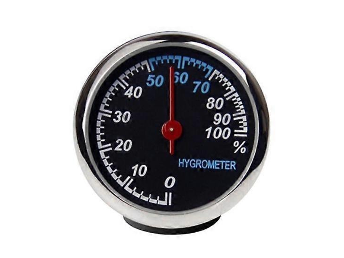 Mini reloj de cuarzo con higrómetro y termómetro para el interior del coche Nostalgia88