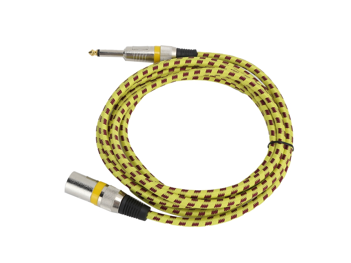Cabo Xlr Para 6.35mm 1/4 Polegada Macho Balançado 3m Cobre Sem Oxigênio Audio Microfone Instrumento
