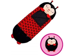 DORMILOCOS Peluche Saco de Dormir DORMI LOCOS Mariquita (137 x 50 cm - Felpa - Rojo y Negro)