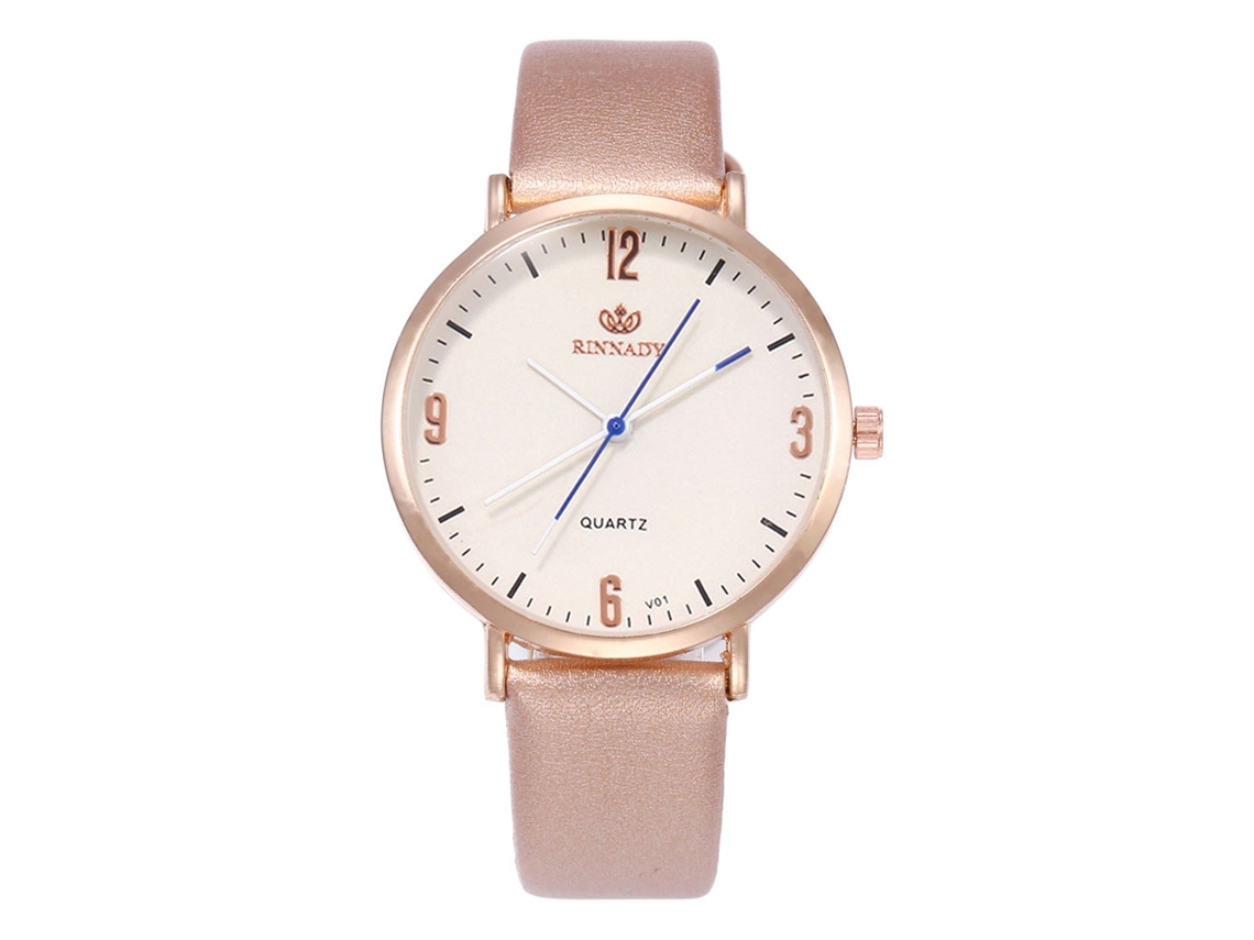 Reloj De Cuarzo Unisex Con Correa De Cuero Pu Zhoulianfa (oro)