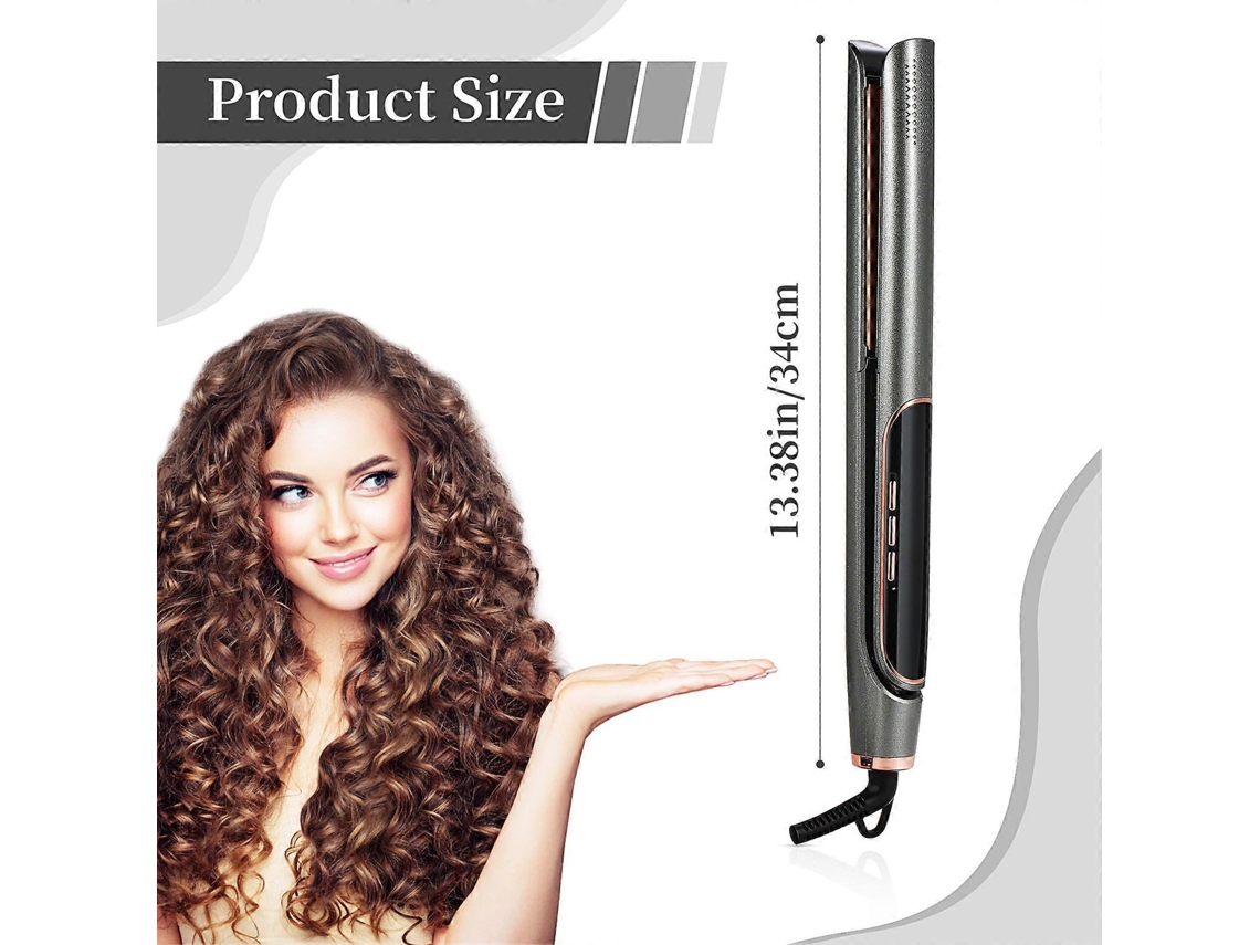 Plancha de pelo portátil con doble función para cabello liso y rizado - Hengjian