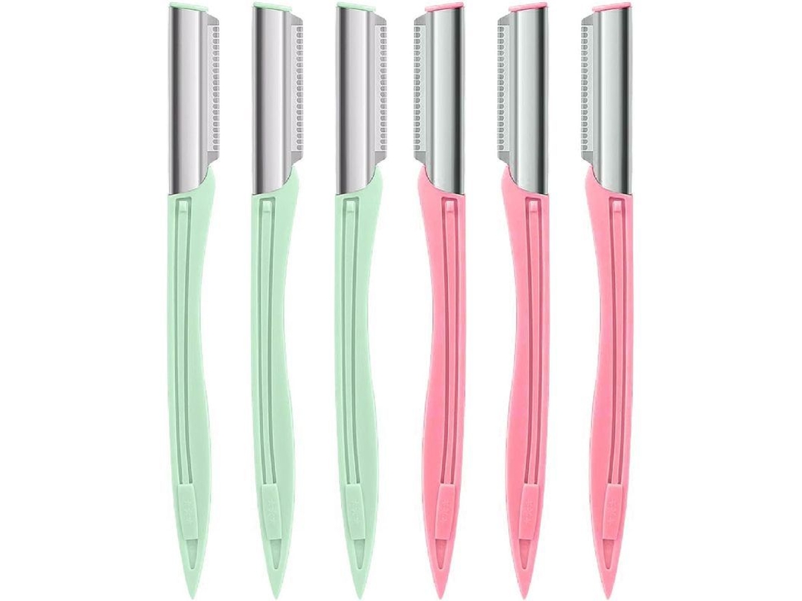 Herramienta Para Depilar Cejas Para Mujer, 6 Piezas, Herramienta Multiusos Para La Depilación Facial - Rosa Y Verde Gwz