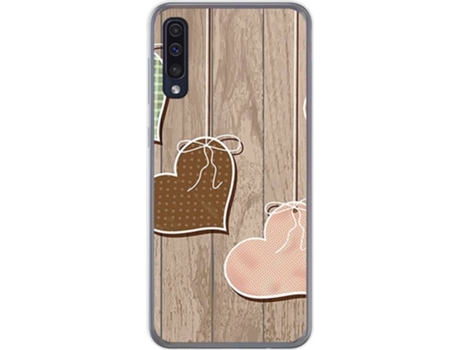 Carcasa Samsung Galaxy A50 / A50s TUMUNDOSMARTPHONE Corazones Madera Multicolor