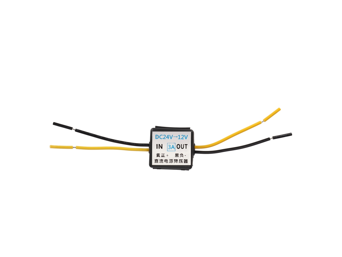 Inversor de corriente para coche de 24 V CC a 12 V CC con carcasa ABS resistente, 3 A, 36 W, alta seguridad, ampliamente utilizado para pantallas LCD de coche.