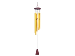Campanilla de viento dorada de 6 tubos. Regalo ideal para Navidad, cumpleaños o el hogar.
