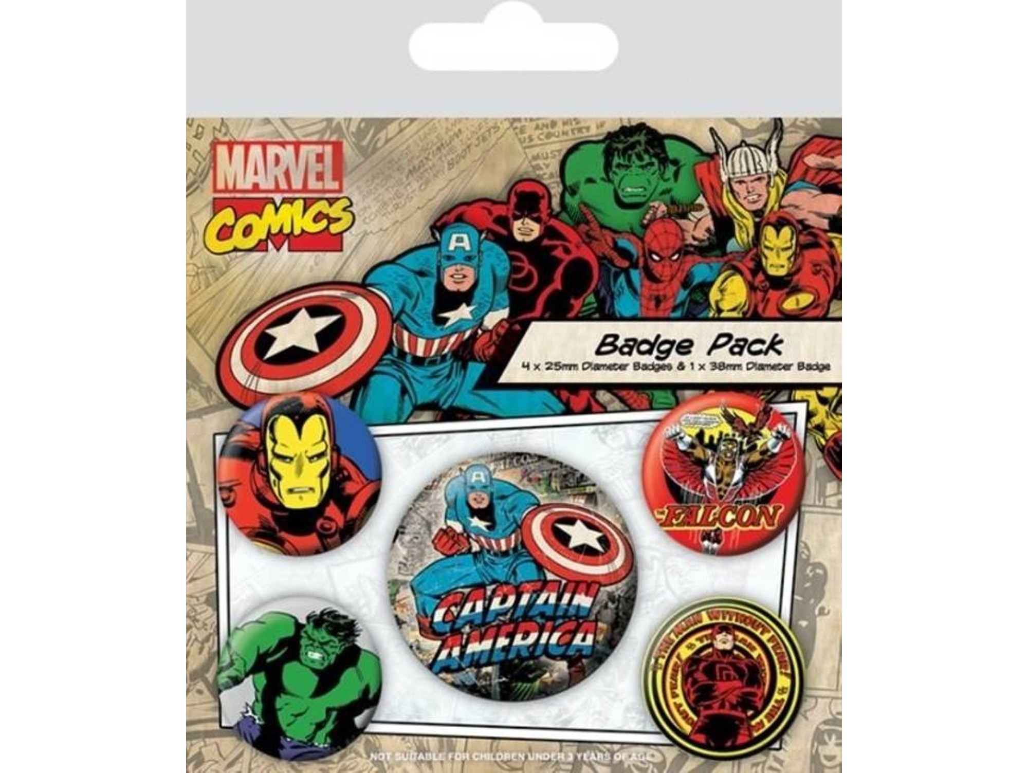 Conjunto de Conjunto de Insignias GRUPO ERIK Marvel Retro (Captain America)