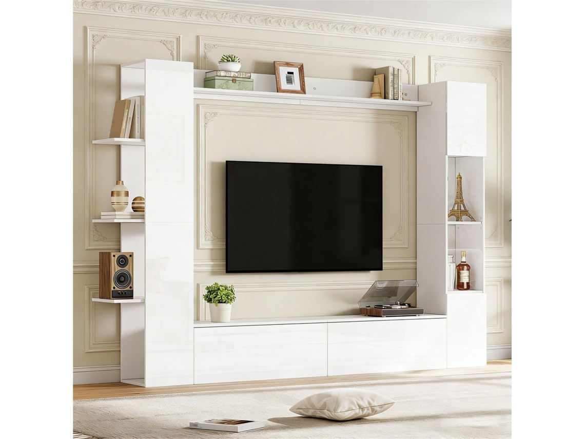 Juego De 4 Armarios De Pared Blancos Con Bisagras Reversibles.
