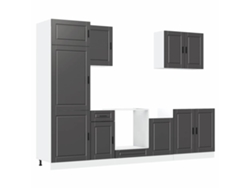 Conjunto de gabinetes de cocina Porto Black de 7 piezas EXCLUSIVO DE LA CASA