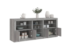 Aparador Con Luces Led Gris Sonoma 162x37x67 Cm