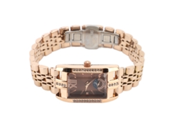 Reloj De Mujer Con Brazalete De Acero Inoxidable, Esfera Rectangular, Diamantes De Imitación De Oro Rosa, Resistencia Al Agua De 30 M.