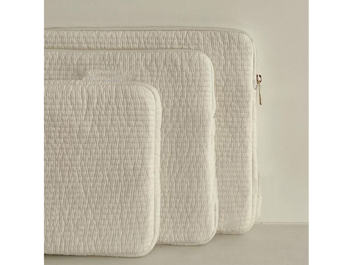Estojo Para Laptop 13-14 Polegadas Estojo Macio Antichoque Com Zíper Capa Portátil Branco Para Laptop E Tablet