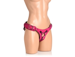 Corsé Deluxe De Cuero Con Correa - Rosa