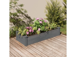 Macizo de flores elevado con forro, 120 x 45 x 25 cm, abeto macizo gris, DKD Home Decor