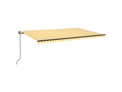 Maison Exclusive - Toldo Retráctil Manual Con Luz Led Amarillo Y Blanco 500x300 Cm