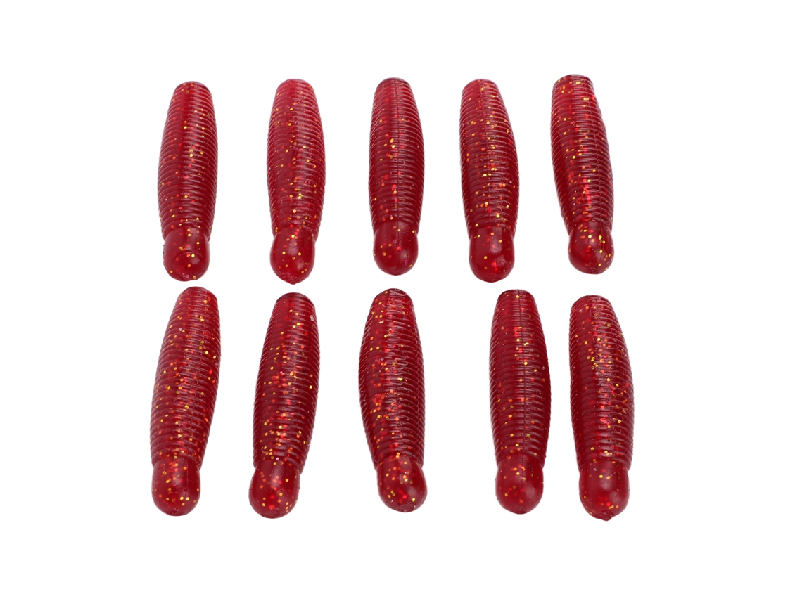 Danu26-10pcs Cebo Suave De Pesca Artificial Abeja Pupa Papa Lure De Largo Lanzamiento Con Sal 6cm 8g Rojo Vino
