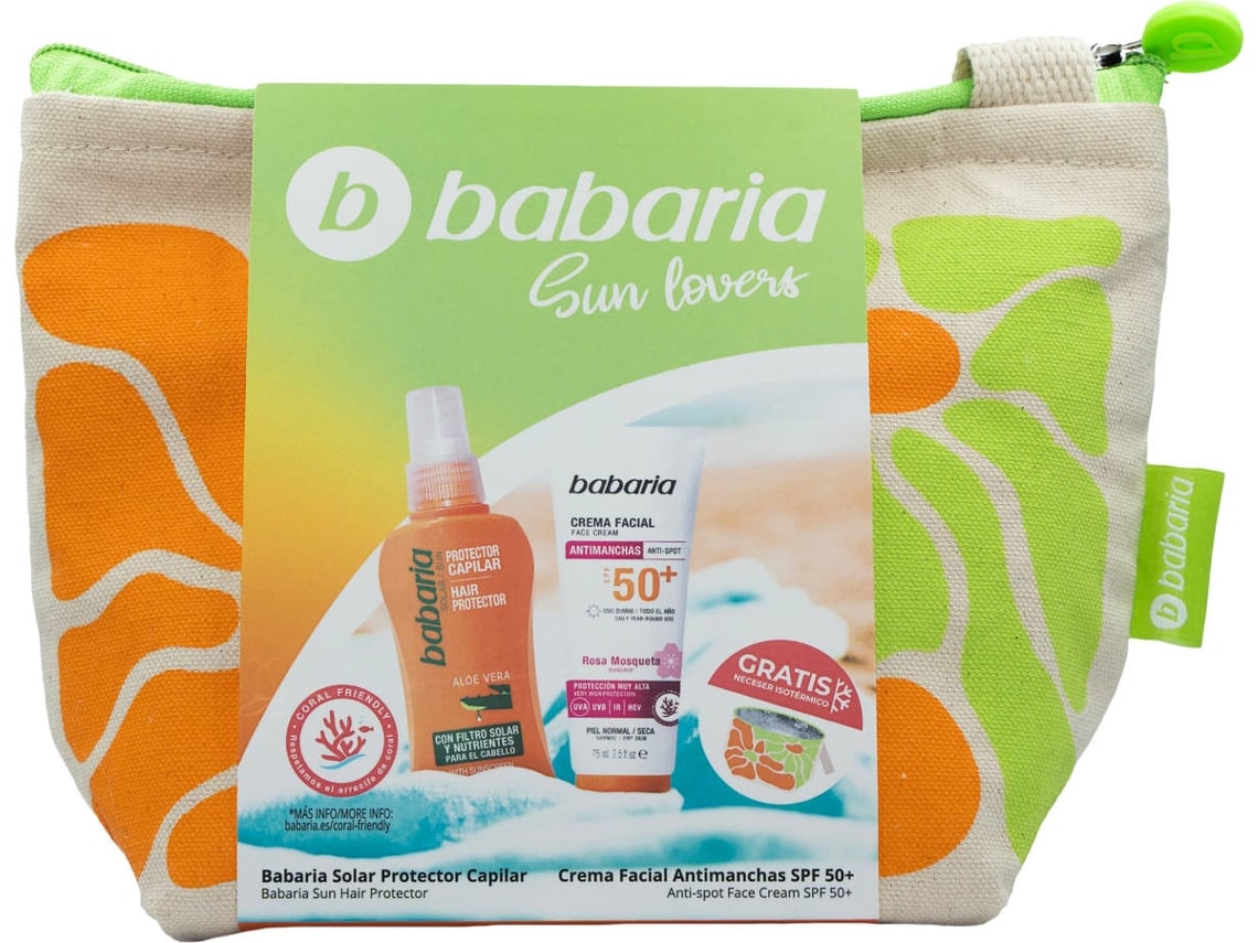 Necessaire Sunshine BABARIA Rosa Mosqueta Protetor Solar Facial + Protetor Capilar