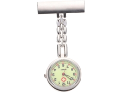 Reloj Enfermera Cuarzo Luminoso Diseño Ligero Plateado Espejo Cristal Aleación Monitorización Médica