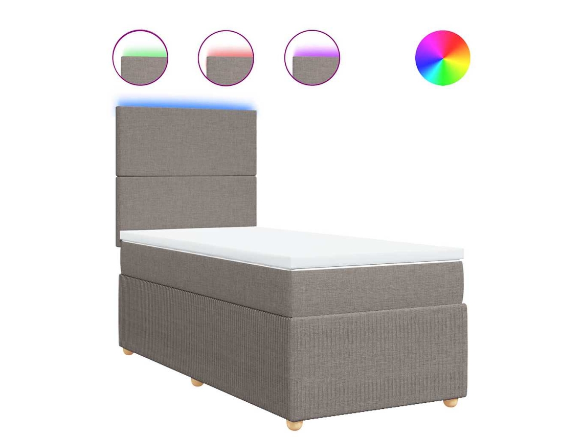 Maison Exclusive - Cama Box Spring Con Colchón Tela Gris Taupe 80x200 Cm