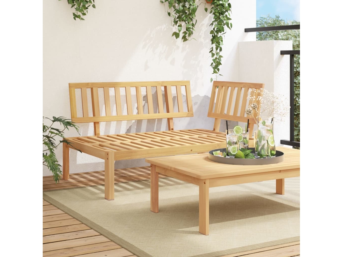 Sofá esquinero de palets para jardín de madera maciza de acacia Dkd Home Decor