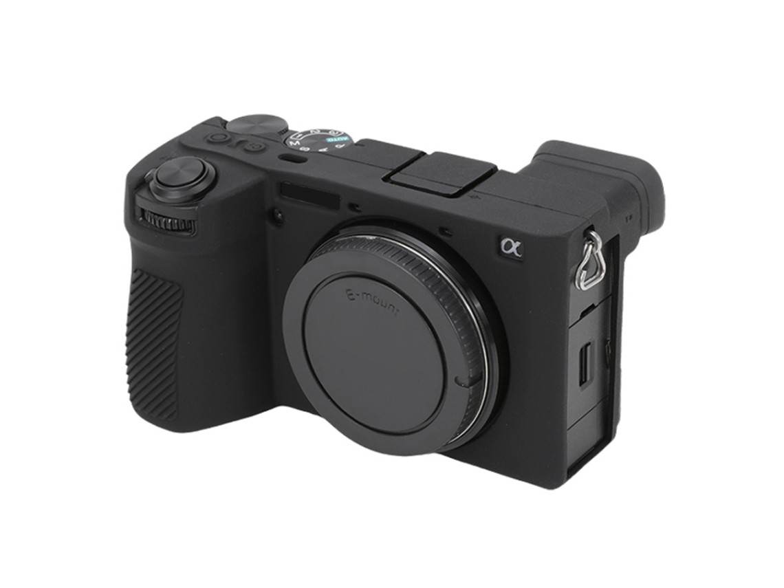 Capa Protetora De Silicone Macio Brilhante Para Sony Ilce-6700 / A6700 Preta