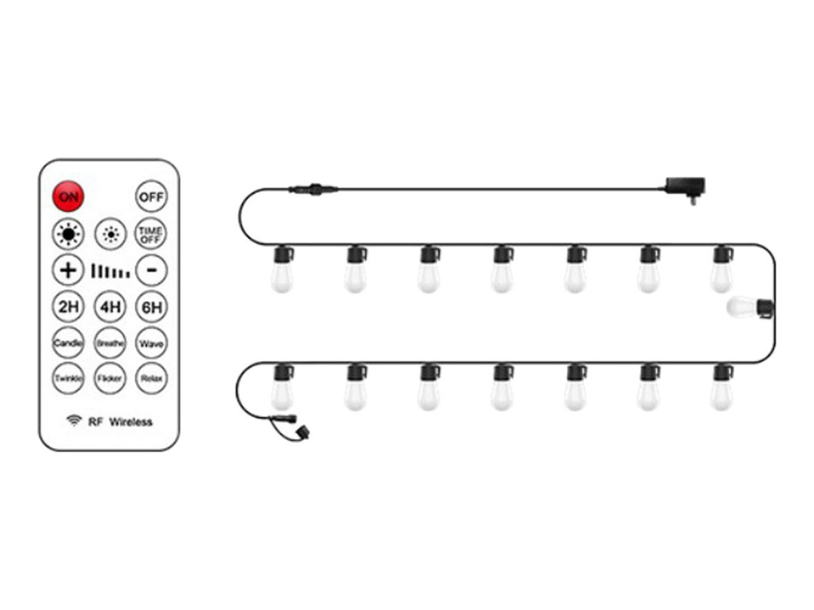 Lámpara Led Impermeable De 15m Con 15 Bombillas, Jardín,