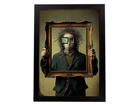 NACNIC Poster Retrato En Estilo Surrealismo Cinematográfico Ilustraciones Y Grabados De Historieta Abstracta Y Artística A3 Marcos Negros