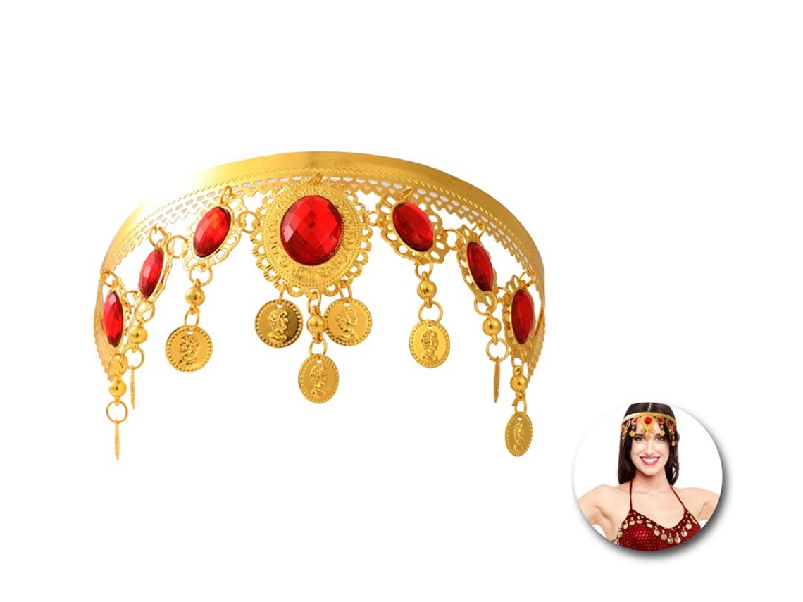 Diadema Árabe con piedras rojas
