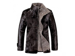 2026-chaqueta De Cuero Pu Para Hombre Invierno Con Pelo Abrigo Largo Antiviento Casual Formal Talla Regular Dnx M Negro