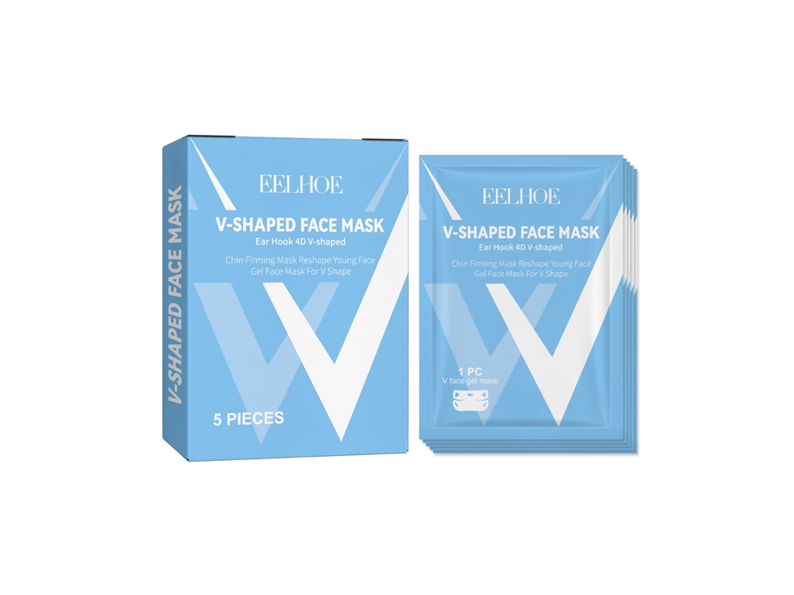 Mascarilla V-Lift para papada, reafirmante, moldeadora de rostro pequeño, con ajuste de orejas (5 piezas)