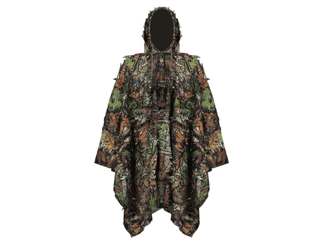 Poncho Impermeable De Camuflaje 3d Con Hojas, Con Capucha, Para Niños Y Adultos, Ideal Para Acampar Y Hacer Senderismo.