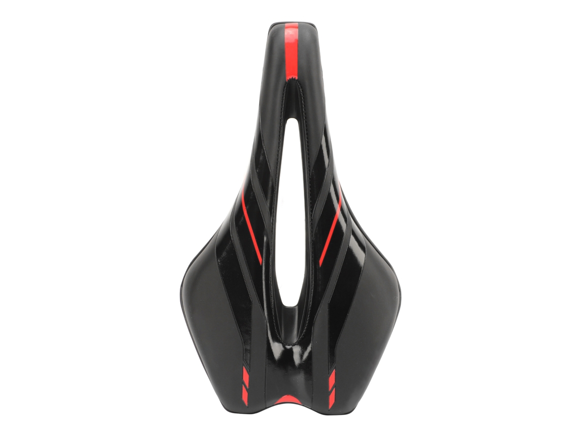 Sillín Rojo Acolchado Para Bicicleta De Montaña Con Rebote Lento, Transpirable Y Hueco.
