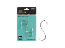 Gancho en S cromado Lauxa Home, 2 unidades, 7 x 2,5 cm, resistencia de 6 kg