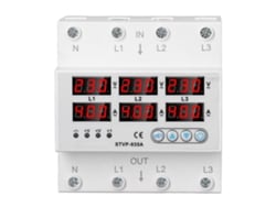 Protector De Tensión Y Corriente Ajustable 3 Fases Con Pantalla Digital Recuperación Automática Ac220 380v 40a