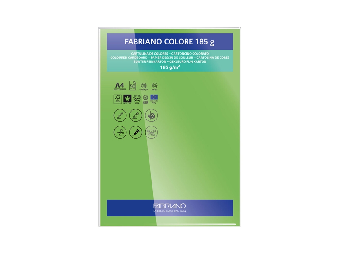 FABRIANO Cartulina A4 185 g/m² Verde 50 Hojas