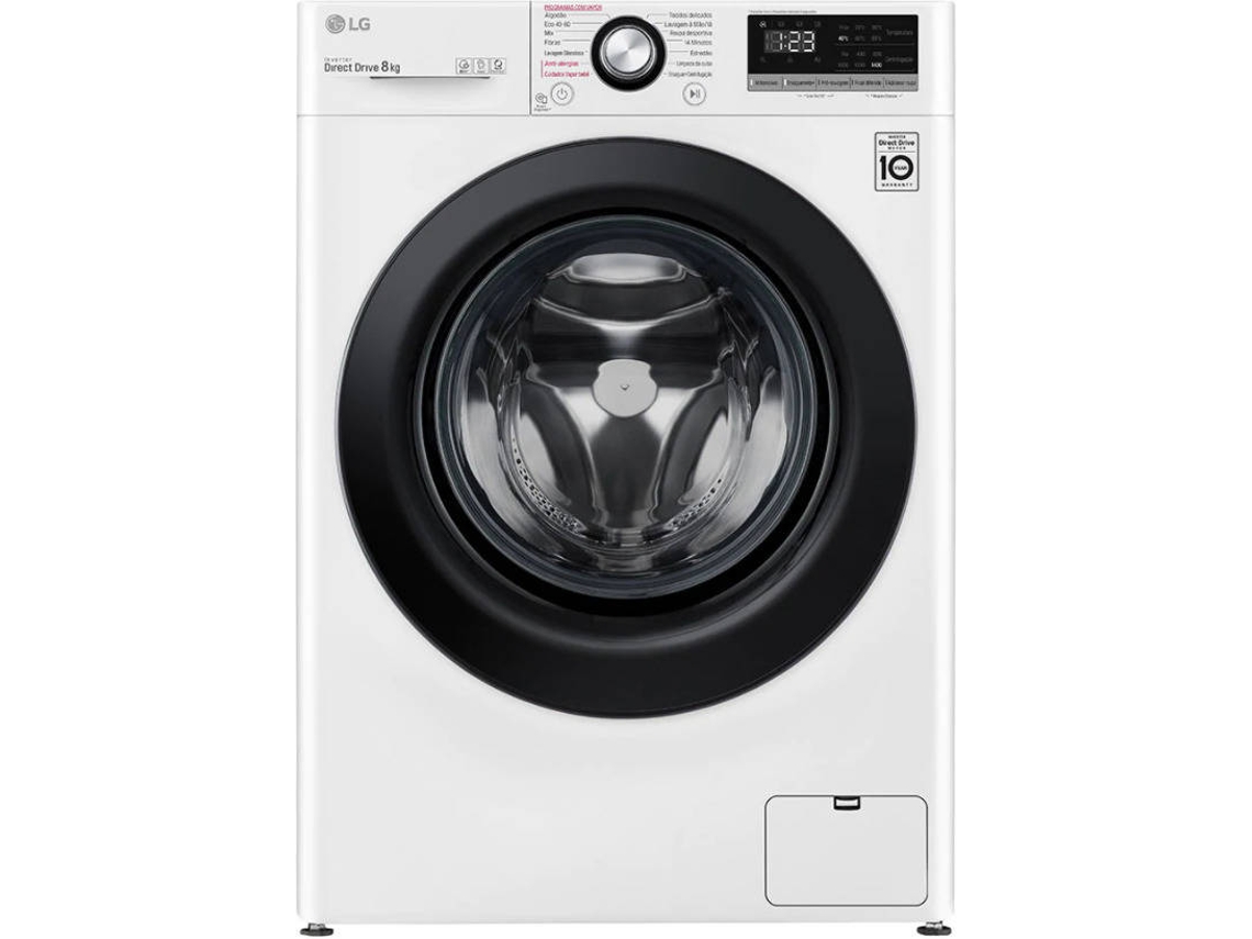 Lg F4wv3008s6w Lavadora carga frontal 8kg blanco 1400rpm independiente detecta y tejido fondo 56cm tambor xxl clase 8 1400 40 1.400