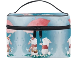 Neceser De Viaje Cuero Con Cremallera Portátil Organizador Para Mujer Diseño