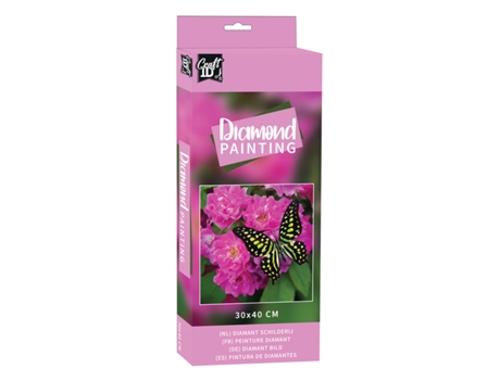 Cuadro con Diamantes CRAFT ID con Marco 30X40cm Mariposa y Hortensias Cr2094-23Ge3