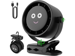 Ventilador - 4000 Mah - Con Pantalla Led - 5 Configuraciones De Velocidad Del Viento - Rotación Horizontal Y Vertical De 360° - Con Clip