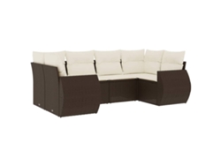 Maison Exclusive - Set Sofás De Jardín 6 Piezas Y Cojines Ratán Sintético Marrón