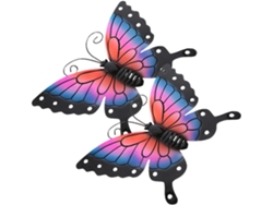 Inoomp Juego De 2 Mariposas Para Colgar En La Pared, Mariposas Plateadas, Decoración De Mariposas Para Exteriores,