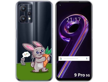 Carcasa para Realme 9 Pro 5G TUMUNDOSMARTPHONE Dibujos Transparente Conejo Multicolor