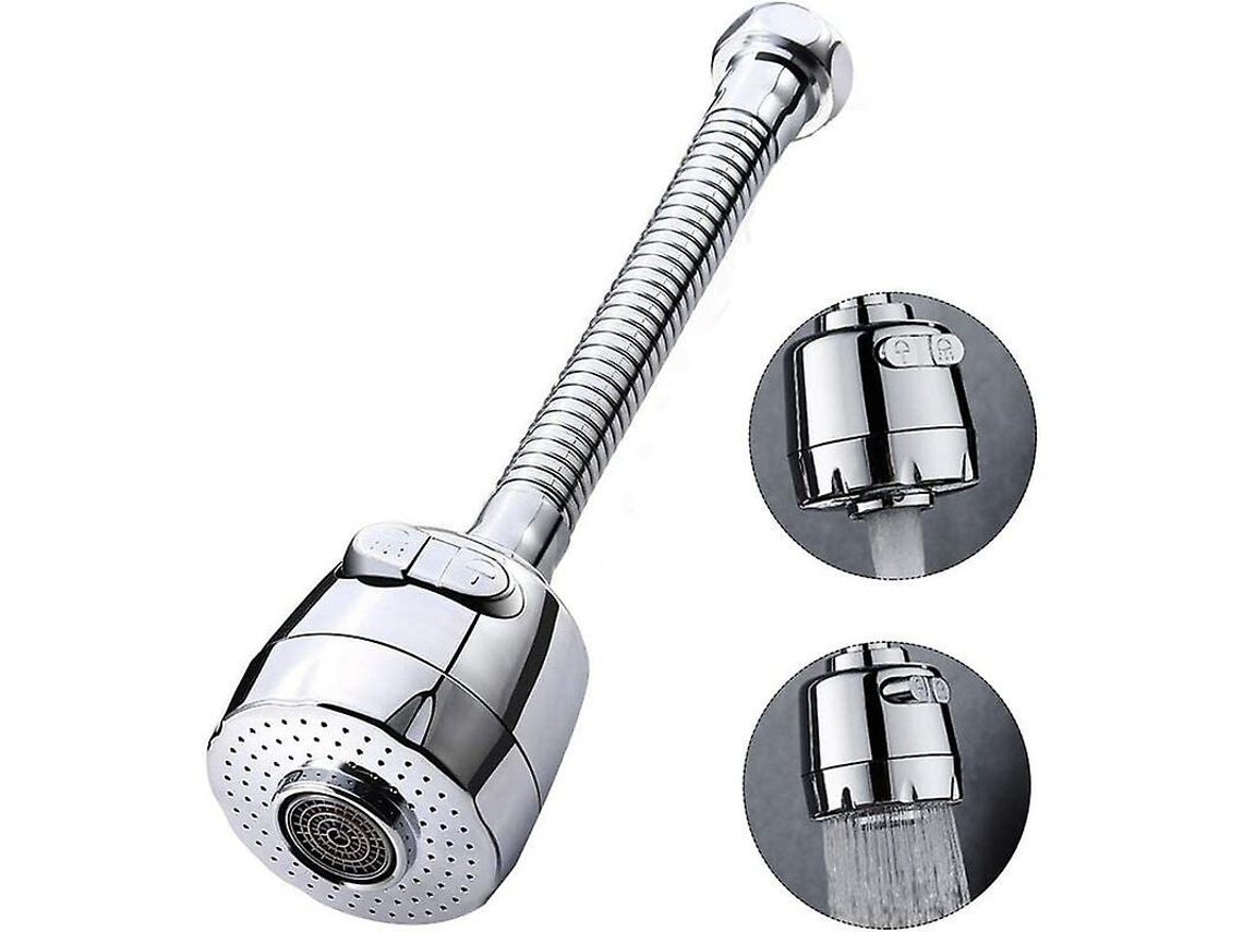 Grifo Giratorio 360 Grados, Aerador, 2 Modos, Regadera Ajustable, Acero Inoxidable, Para Cocina Y Baño
