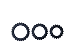 Estimulador Baile Titan Set 3Pcs Anillo Para El Pene Negro 2.8 + 2.4 + 1.9 cm