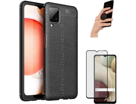 Carcasa, Protector y Popsocket Samsung M12 Rugged Leather Negro