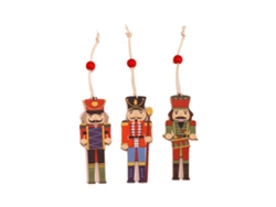 Colgante Navideño De Soldado Cascanueces, Adorno Decorativo De Madera Para Árbol, Pared, Chimenea, Ventana, 8,9*3,1 Cm