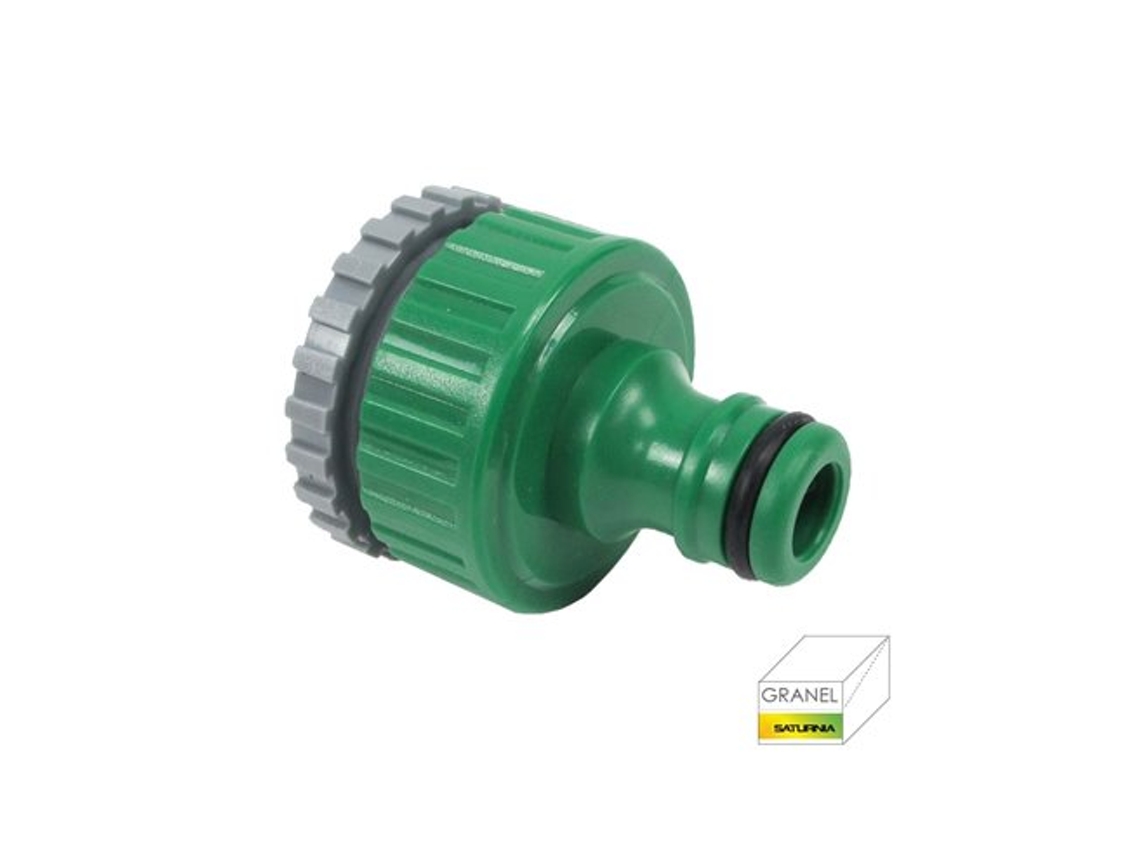 Adaptador de manguera de plástico Saturnia Bulk de 3/4 a 1 hembra