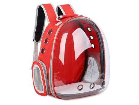 Mochila Transportín para Gatos y Perros GATARIA Rojo