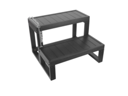 Escaleras para jacuzzi, diseño antideslizante, construcción WPC duradera, color negro OEM