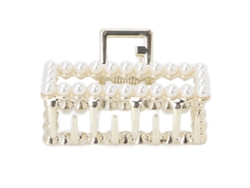 Presilha de cabelo em forma de liga, 2026, com pedras preciosas e pérolas falsas, elegante e requintada, presente de aniversário para mulheres e meninas.