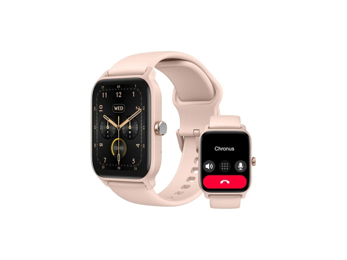 Reloj inteligente rosa Bestvite que responde y realiza llamadas con monitor de frecuencia cardíaca, sueño y oxígeno en sangre.